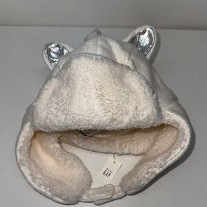 🔥GAP Kids Silver and White Fleece Hat